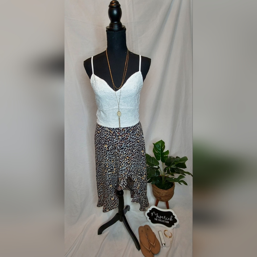 Cheetah print ruffled skirt